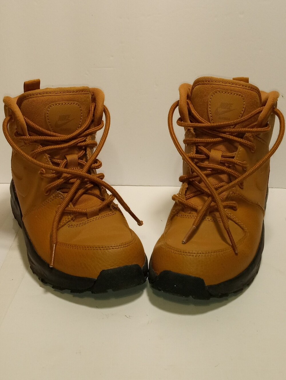 Nike Manoa Kids Ankle Boots Brown/Black Lace-Up Leather US 2 Youth BQ5373-700